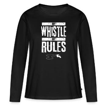 arbitre - T-shirt manches longues Premium bio Femme - noir - Devant - Julia (174cm)
