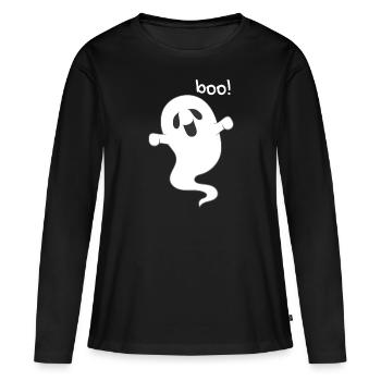 Geist - Frauen Premium Bio Langarmshirt - Schwarz - Vorne - Julia (174cm)