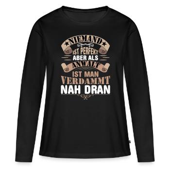 Anwalt - Frauen Premium Bio Langarmshirt - Schwarz - Vorne - Julia (174cm)