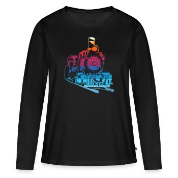 Train trains train modèle - T-shirt manches longues Premium bio Femme - noir - Devant - Julia (174cm)