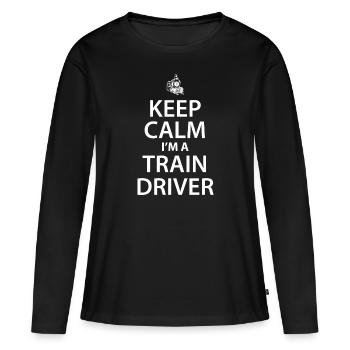 Zug - Frauen Premium Bio Langarmshirt - Schwarz - Vorne - Julia (174cm)
