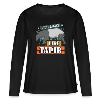tapir - T-shirt manches longues Premium bio Femme - noir - Devant - Julia (174cm)