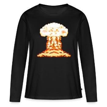 Nuklear Atomkraft Radioaktiv Strahlung Geschenk - Frauen Premium Bio Langarmshirt - Schwarz - Vorne - Julia (174cm)