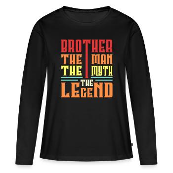 frère - T-shirt manches longues Premium bio Femme - noir - Devant - Julia (174cm)