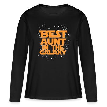 tante - T-shirt manches longues Premium bio Femme - noir - Devant - Julia (174cm)