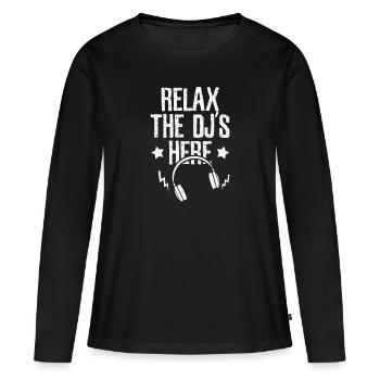 DJ - T-shirt manches longues Premium bio Femme - noir - Devant - Julia (174cm)