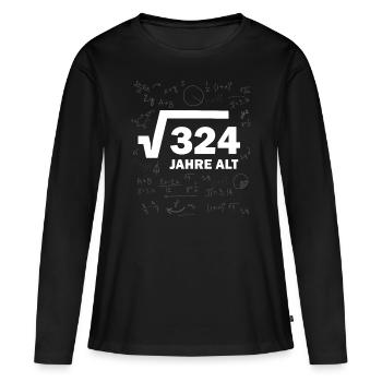 18. Geburtstag 18 Mathe Mathematik Wurzel rechnen - Frauen Premium Bio Langarmshirt - Schwarz - Vorne - Julia (174cm)