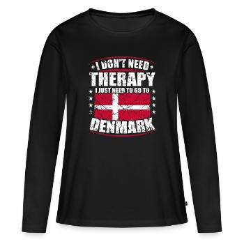 Danemark Danois Cadeau danois Copenhague - T-shirt manches longues Premium bio Femme - noir - Devant - Julia (174cm)