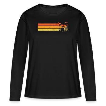 Drums - Women's Premium Organic Long Sleeve Shirt - black - Front - Julia (174cm)