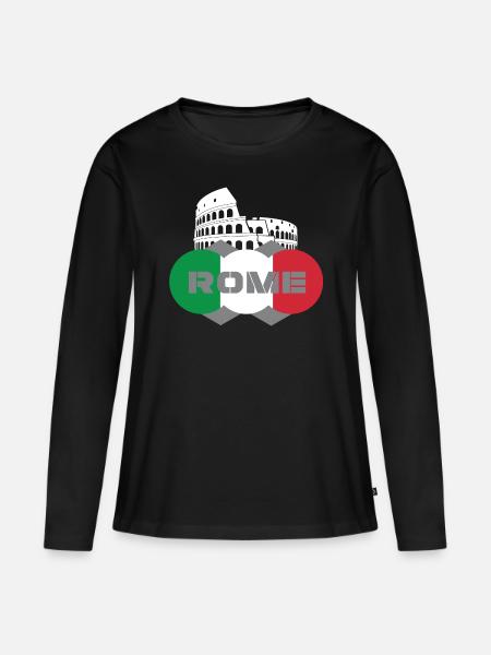 Rom - Frauen Premium Bio Langarmshirt - Schwarz