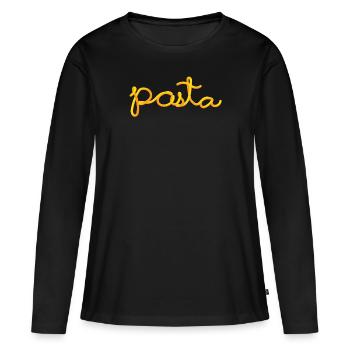 pâtes - T-shirt manches longues Premium bio Femme - noir - Devant - Julia (174cm)