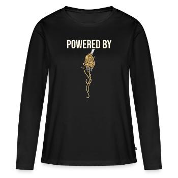 pâtes - T-shirt manches longues Premium bio Femme - noir - Devant - Julia (174cm)