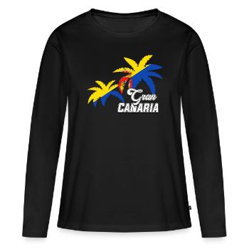 Gran Canaria - Frauen Premium Bio Langarmshirt - Schwarz - Vorne - Julia (174cm)