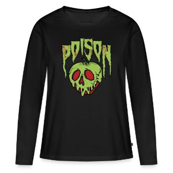 Apfel - Frauen Premium Bio Langarmshirt - Schwarz - Vorne - Julia (174cm)