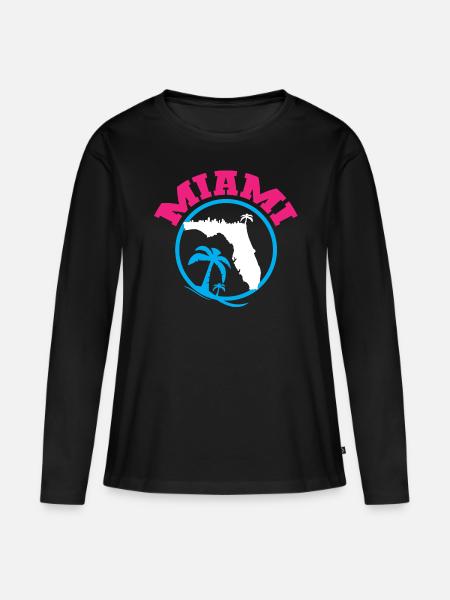 Miami - Frauen Premium Bio Langarmshirt - Schwarz