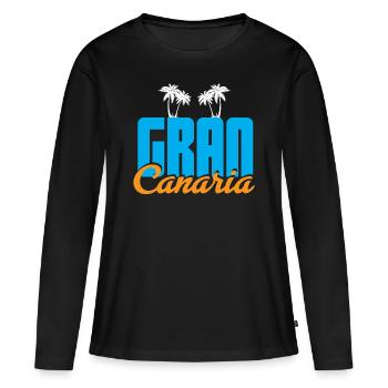 Gran Canaria - Frauen Premium Bio Langarmshirt - Schwarz - Vorne - Julia (174cm)