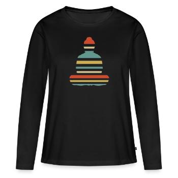 bouddhisme - T-shirt manches longues Premium bio Femme - noir - Devant - Julia (174cm)