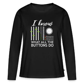 DJ - T-shirt manches longues Premium bio Femme - noir - Devant - Julia (174cm)