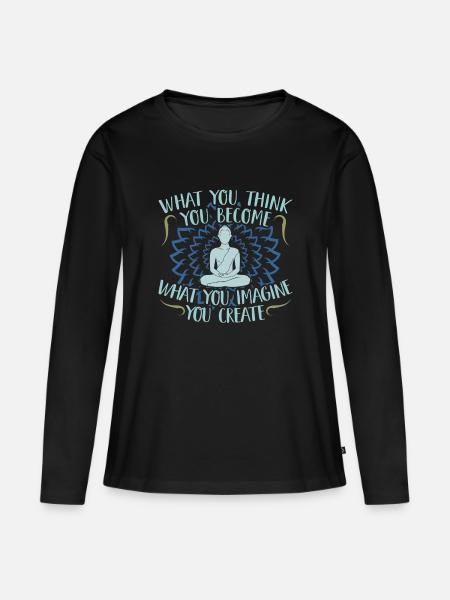 Buddhismus - Frauen Premium Bio Langarmshirt - Schwarz