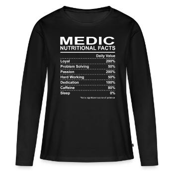 Medic Nutritional Facts - Women's Premium Organic Long Sleeve Shirt - black - Front - Julia (174cm)