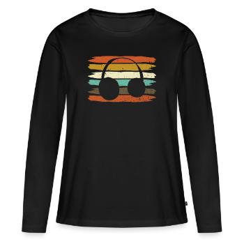 DJ - T-shirt manches longues Premium bio Femme - noir - Devant - Julia (174cm)