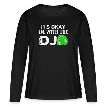 DJ - T-shirt manches longues Premium bio Femme - noir - Devant - Julia (174cm)