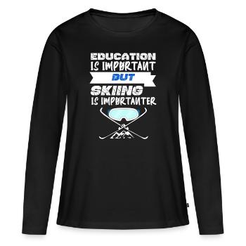 Skiurlaub - Frauen Premium Bio Langarmshirt - Schwarz - Vorne - Julia (174cm)