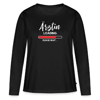 Ärztin loading - Studenten Medizin Beruf Arzt - Frauen Premium Bio Langarmshirt - Schwarz - Vorne - Julia (174cm)