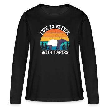 tapir - T-shirt manches longues Premium bio Femme - noir - Devant - Julia (174cm)