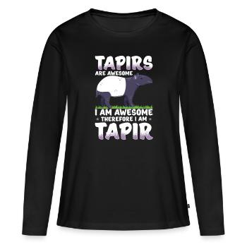 tapir - T-shirt manches longues Premium bio Femme - noir - Devant - Julia (174cm)