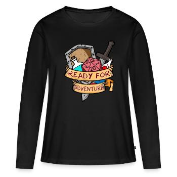Aventure Jeu jeu de société Jeu de dés - T-shirt manches longues Premium bio Femme - noir - Devant - Julia (174cm)