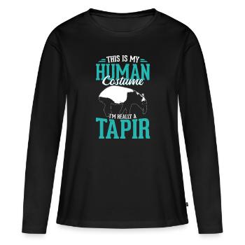 tapir - T-shirt manches longues Premium bio Femme - noir - Devant - Julia (174cm)