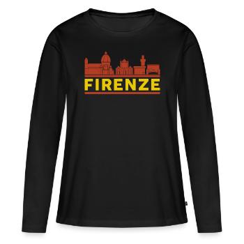 Florence - T-shirt manches longues Premium bio Femme - noir - Devant - Julia (174cm)