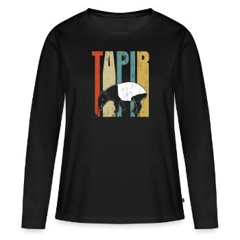tapir - T-shirt manches longues Premium bio Femme - noir - Devant - Julia (174cm)