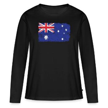 Australie - T-shirt manches longues Premium bio Femme - noir - Devant - Julia (174cm)