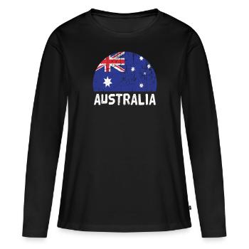 Australie - T-shirt manches longues Premium bio Femme - noir - Devant - Julia (174cm)