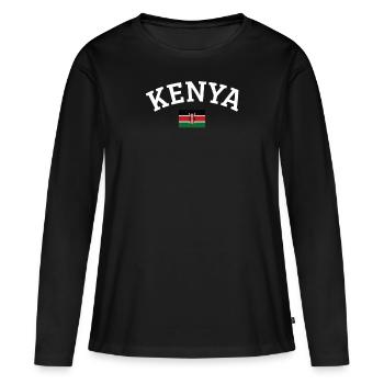 Kenya - T-shirt manches longues Premium bio Femme - noir - Devant - Julia (174cm)
