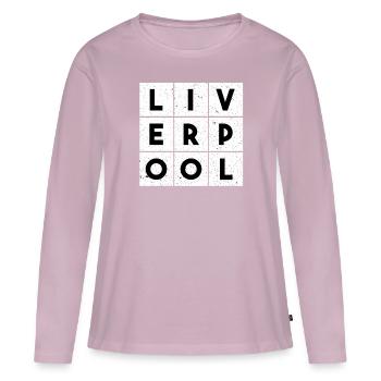 Liverpool - T-shirt manches longues Premium bio Femme - rose poudré - Devant - Julia (174cm)