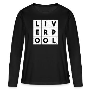 Liverpool - T-shirt manches longues Premium bio Femme - noir - Devant - Julia (174cm)