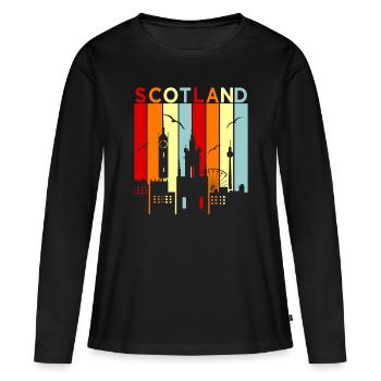 Schottland - Frauen Premium Bio Langarmshirt - Schwarz - Vorne - Julia (174cm)