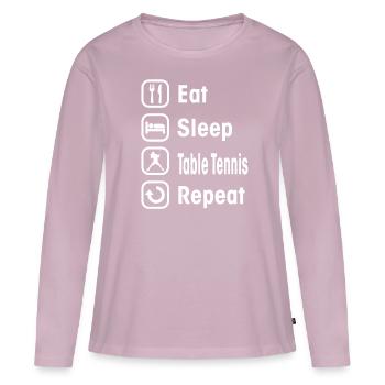tennis de table - T-shirt manches longues Premium bio Femme - rose poudré - Devant - Julia (174cm)