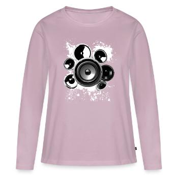 Dark Techno Loudspeaker EDM - Women's Premium Organic Long Sleeve Shirt - dusky pink - Front - Julia (174cm)
