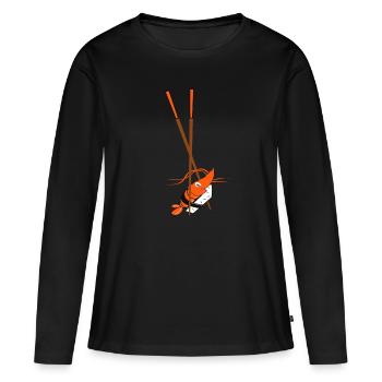 Sushi - T-shirt manches longues Premium bio Femme - noir - Devant - Julia (174cm)