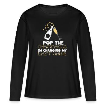 Fiancé fiancé fiancé fiancé cadeau de mariage - T-shirt manches longues Premium bio Femme - noir - Devant - Julia (174cm)