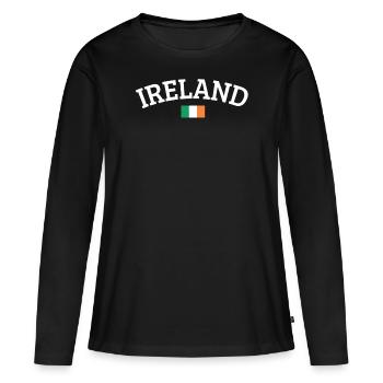 Irland - Frauen Premium Bio Langarmshirt - Schwarz - Vorne - Julia (174cm)
