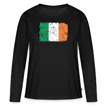 Irland - Frauen Premium Bio Langarmshirt - Schwarz - Vorne - Julia (174cm)
