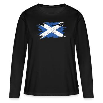Écosse - T-shirt manches longues Premium bio Femme - noir - Devant - Julia (174cm)