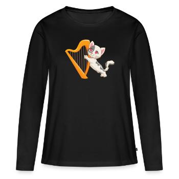 harpe - T-shirt manches longues Premium bio Femme - noir - Devant - Julia (174cm)