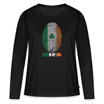 Irland - Frauen Premium Bio Langarmshirt - Schwarz - Vorne - Julia (174cm)