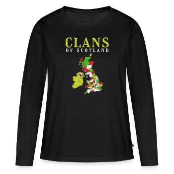 Écosse - T-shirt manches longues Premium bio Femme - noir - Devant - Julia (174cm)